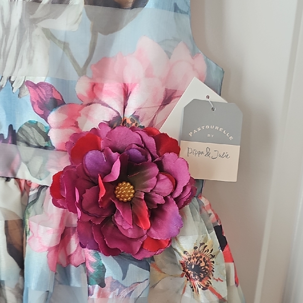 Pippa & Julie Red Pink Fit and Flare Dress - Picture 2 of 3